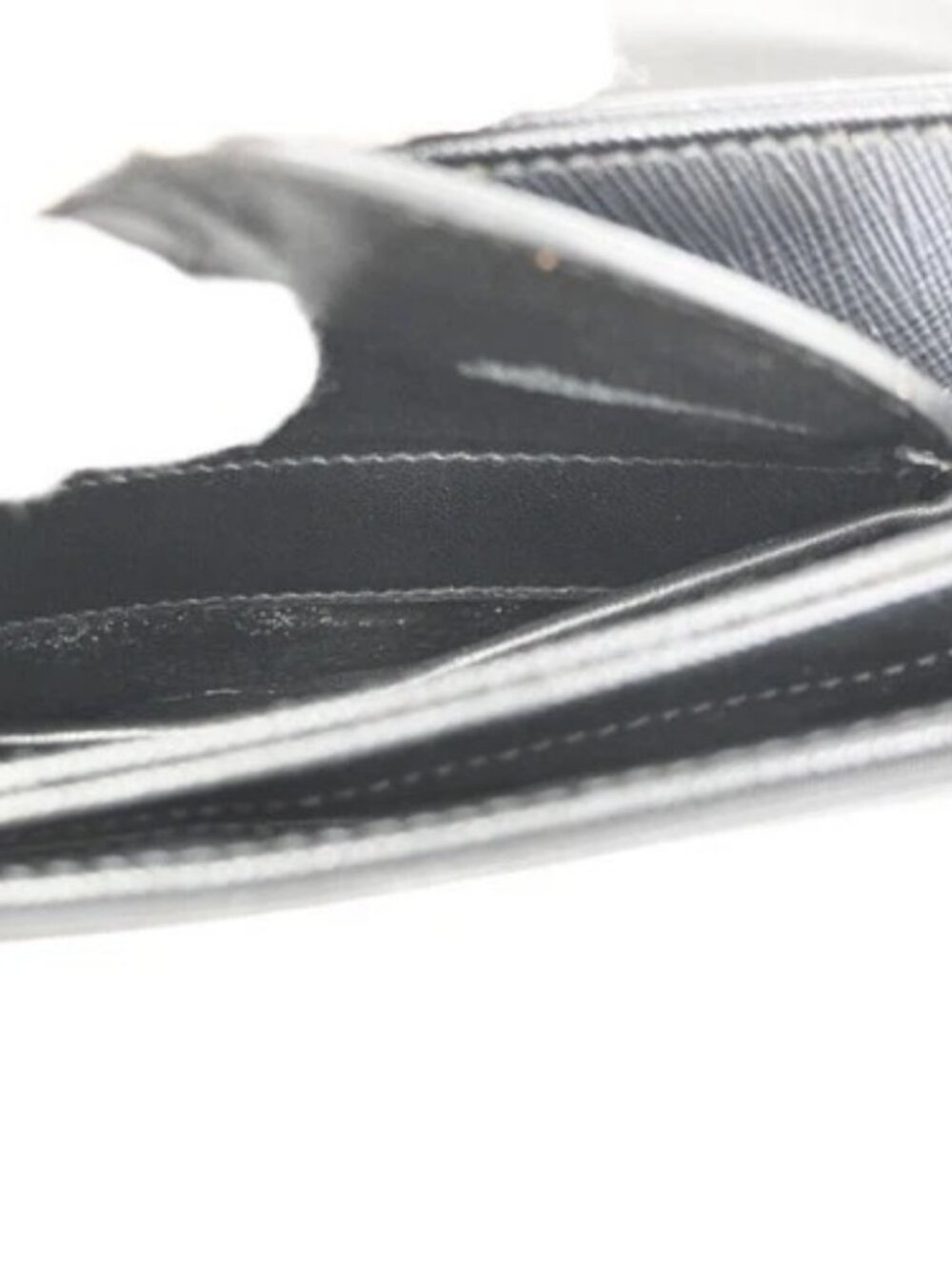 PRADA Saffiano Diagonal Chain Shoulder Bag Nylon Leather Black SHW 10ZA204 - Picture 13 of 15